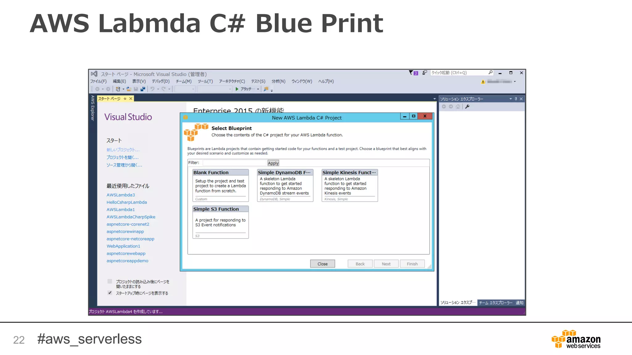 #aws_serverless
AWS Labmda C# Blue Print
22
 