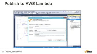 #aws_serverless
Publish to AWS Lambda
23
 