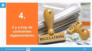 22Interaction-Healthcare 2016 22
4.
il y a trop de
contraintes
réglementaires
 
