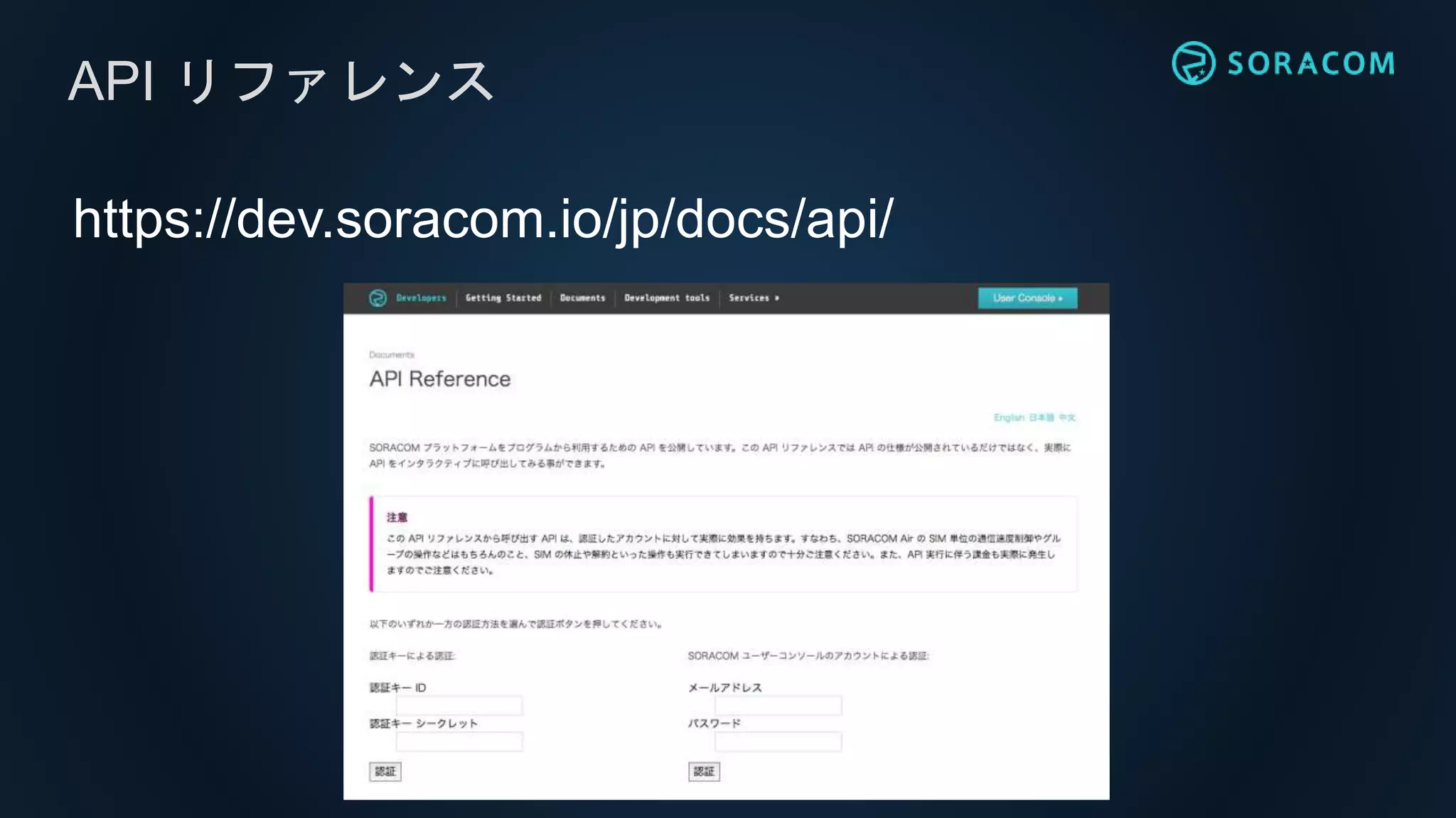 https://dev.soracom.io/jp/docs/api/
API リファレンス
 