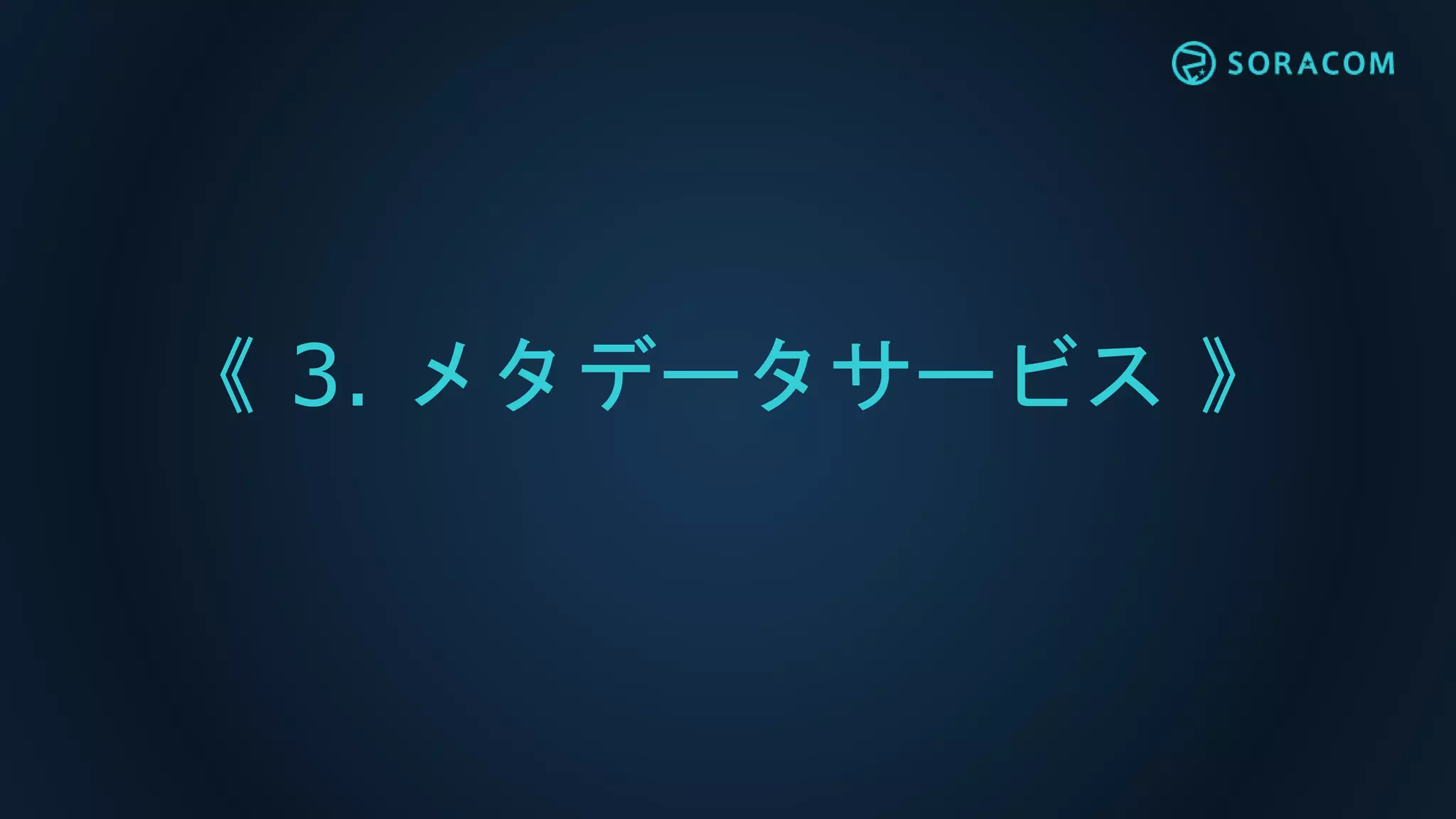 《 3. メタデータサービス 》
 