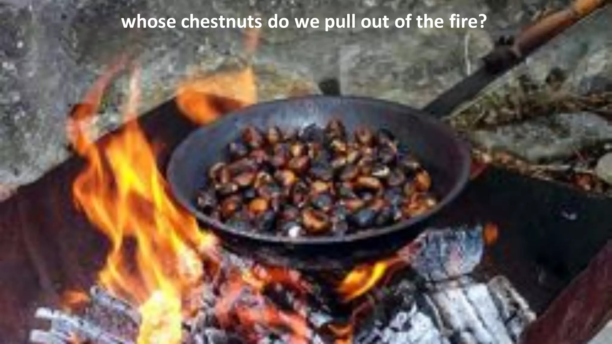 whose	chestnuts	do	we	pull	out	of	the	fire?
 