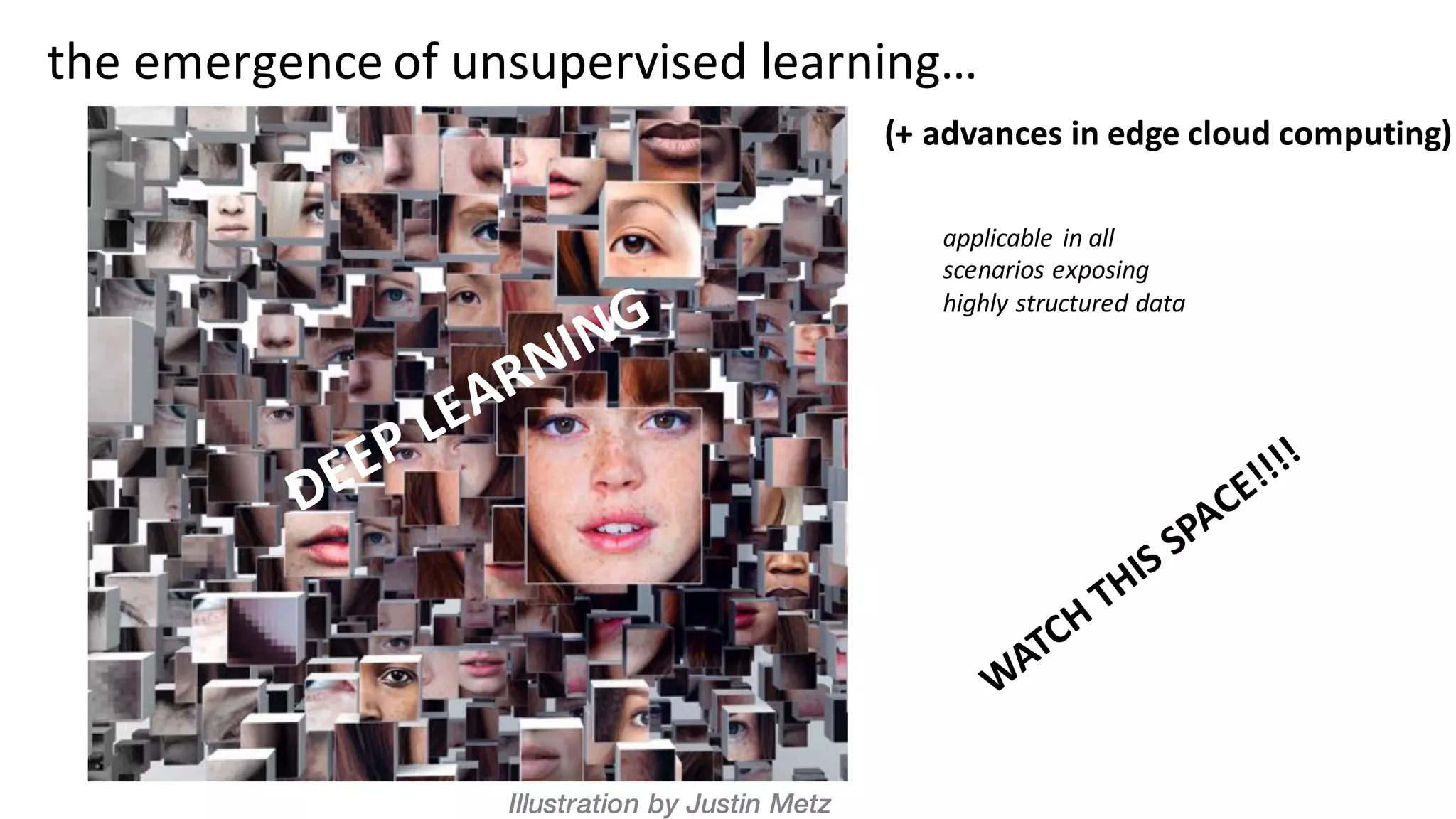 Illustration by Justin Metz
applicable	in	all	
scenarios	exposing	
highly	structured	data
the	emergence	of	unsupervised	learning…
(+	advances	in	edge	cloud	computing)
 