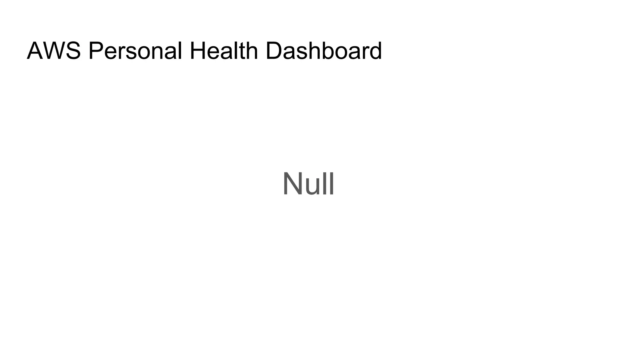 AWS Personal Health Dashboard
Null
 