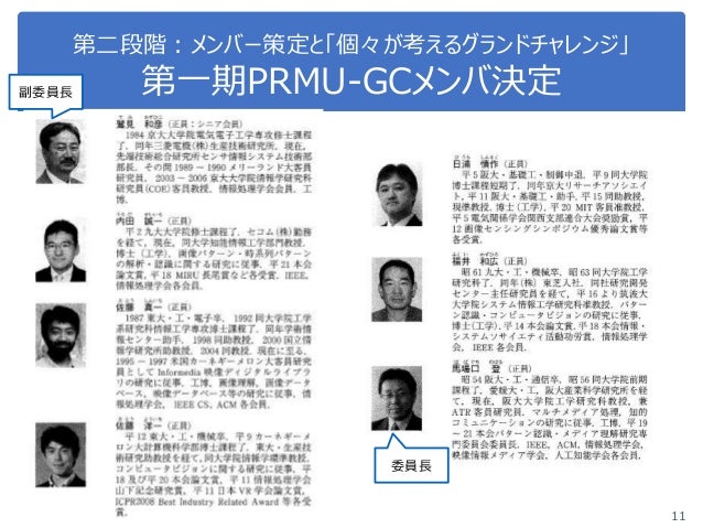 パターン認識 メディア理解 Prmu 研究会 グランドチャレンジ再起動 第二期prmuグランドチャレンジ