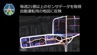 36
毎週21億以上のセンサデータを取得
自動運転用の地図に反映
 