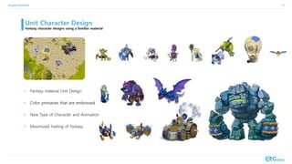 Graphic Direction 17
Unit Character Design
Fantasy character designs using a familiar material
•
• Color primaries that are embossed
•
•
 