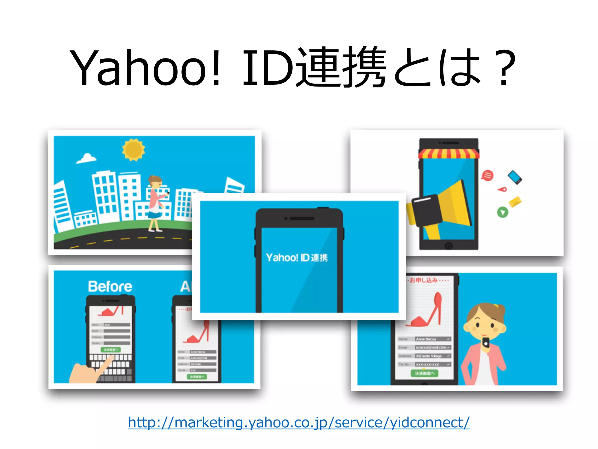 http://marketing.yahoo.co.jp/service/yidconnect/
Yahoo!  ID連携とは？
 