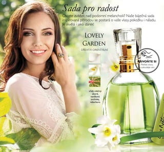 146
D EVITÁ ORIENTÁLNÍ
vřelý mléčný
akord,
vanilková
orchidej,
rebarbora
PŘIVOŇTE SI
P et ete stranu
a vyzŘoušejte vůni.
ቢ
Sada pro radost
Chcete zvítězit nad podzimní meřanchořií? Naše báječná sada
inspirovaná p írodou se postará o vaše vřasy, poŘožŘu i nářadu.
Je sŘvěřá i jaŘo dáreŘ!
 
