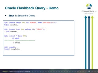Ensuring Data Protection Using Oracle Flashback Features - Presentation ...