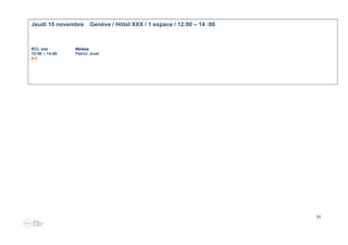 30
Mardi 1e
novembre Lausanne / Hôtel Mirabeau / Formation aaa / 09:00 – 17:00
FORMATION
08:30 – 18:00 ” Dynamiser votre leadership à travers le coaching”
2F/B Animée par Daniel Ahlers, executive director, www.linkedin.com/in/danielahlers,
Center for Coaching Switzerland, www.centreforcoaching.ch et Michèle Stoudmann, Coach Intégral
Professionnel Certifié® et directrice, https://ch.linkedin.com/in/michele-stoudmann-7a001630
Center for Coaching Switzerland, www.centreforcoaching.ch
 Votre façon de diriger ou de travailler avec des équipes vous semble incomplet?
 Vos équipes ou vos pairs sont-ils aussi motivés et engagés qu’ils pourraient l’être ?
 Votre leadership a-t-il besoin d’une nouvelle profondeur ?
Découvrez à travers ce workshop d’une journée comment vous pouvez modifier vos conversations pour impacter vos relationnels et les
résultats de votre équipe. Les participants apprendront dans un cadre d’action-learning des outils pratiques qu’ils pourront tout de suite
mettre en application. Le workshop se veut expérientiel, interactif et pragmatique.
Au cours de cet atelier expérientiel pratique d’introduction, vous apprendrez à
 Améliorer la collaboration et l’engagement Cibles
au cours de projets en travaillant avec des équipes et des pairs Dirigeants d’entreprise
 Apprendre le pouvoir des questions pour Entrepreneurs et indépendants
libérer de nouvelles possibilités Cadres, consultants et chefs de projets
générer des solutions concrètes Toute personne intéressée au leadership, de soi-même
 Écouter avec profondeur et clarté pour ou d’autrui
identifier et éliminer les comportements de gaspillage et de “non-écoute”
développer les compétences d’écoute qui renforcent la confiance et la collaboration
Pour vous inscrire, merci d’envoyer un email à info@centreforcoaching.ch et cc à m.favarger@abissa.ch
Suivre le lien : http://www.centreforcoaching.ch/dynamiser-votre-leadership-a-travers-le-coaching-2/
Frais d’inscription : Adhérent : CHF 300.- / Non adhérent CHF 400.- (repas de midi inclus dans le tarif). Place limitée
 
 