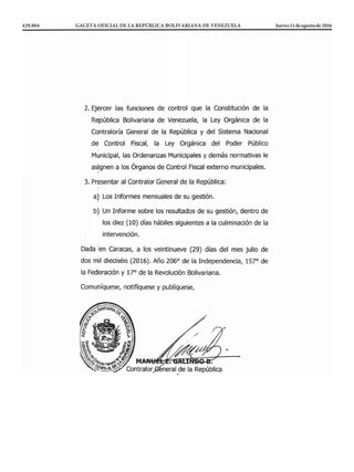 429.804 GACETA OFICIAL DE LA REPÚBLICA BOLIVARIANA DE VENEZUELA		 Jueves11deagostode2016
 