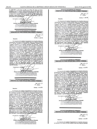 430.254 GACETA OFICIAL DE LA REPÚBLICA BOLIVARIANA DE VENEZUELA		 Jueves 25 de agosto de 2016
 