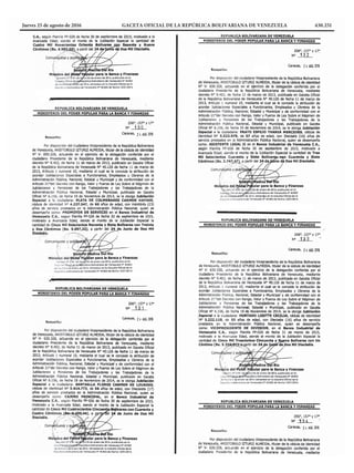 Jueves 25 de agosto de 2016	 GACETA OFICIAL DE LA REPÚBLICA BOLIVARIANA DE VENEZUELA	 430.251
 