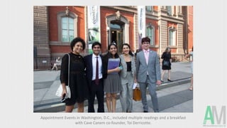 Appointment Events in Washington, D.C., included multiple readings and a breakfast
with Cave Canem co-founder, Toi Derricotte.
 