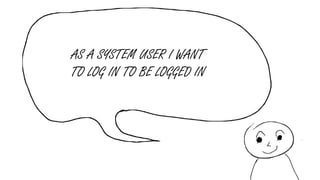 AS A SYSTEM USER I WANT
TO LOG IN TO BE LOGGED IN
 