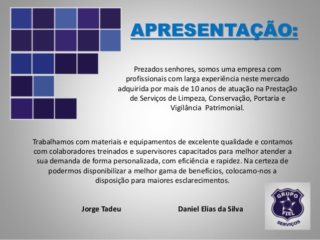 2016 aprentaã‡ãƒo do grupo fiel serviã‡os