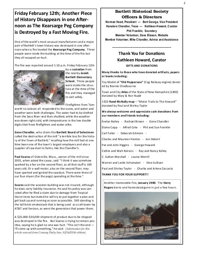 2016 April Bartlett Historical Society Newsletter - 