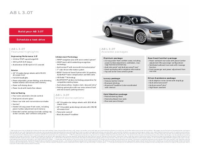 2016 Audi A8 Brochure Audi For Sale Orange County