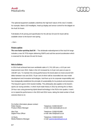 2016 audi s4 press release PDF