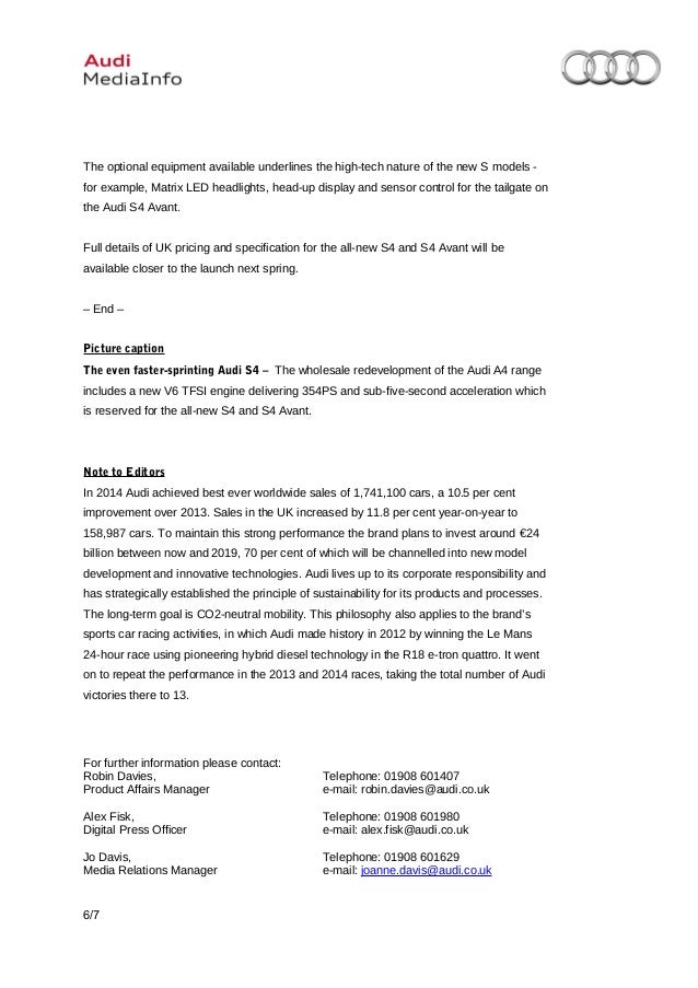 standard press release format