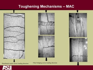 Toughening Mechanisms – MAC
Fiber bridging across loading directionDistributed cracks across loading direction
 