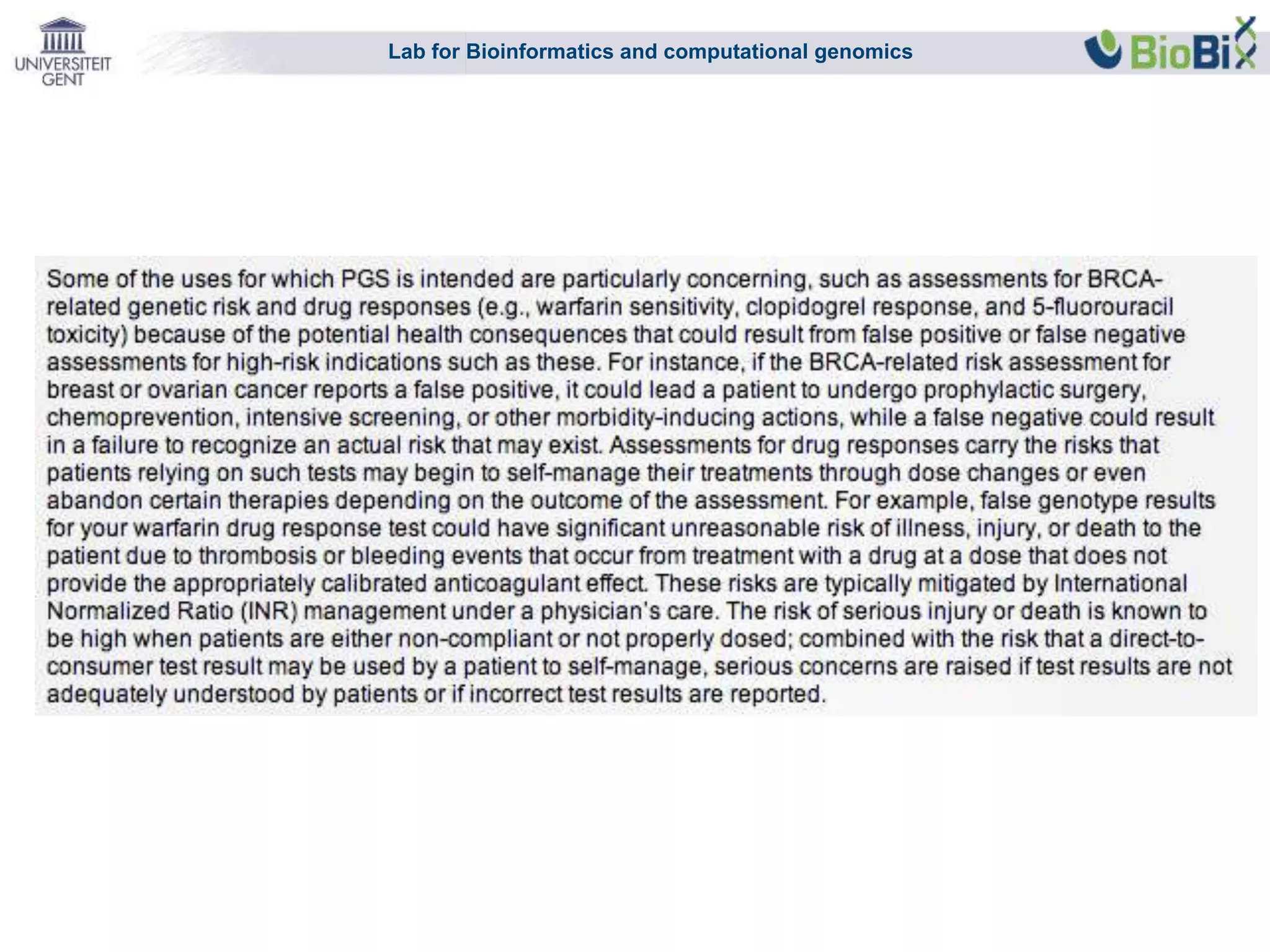 Lab for Bioinformatics and computational genomics
 