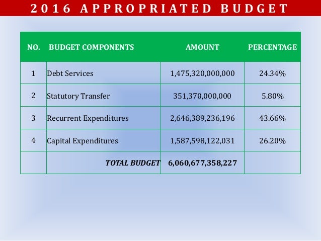 2016 budget overview appropriated verses released