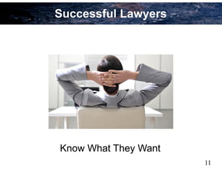 11
Successful Lawyers
Know What They Want
 