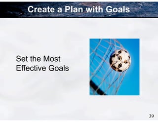 Set the Most
Effective Goals
39
Create a Plan with Goals
 