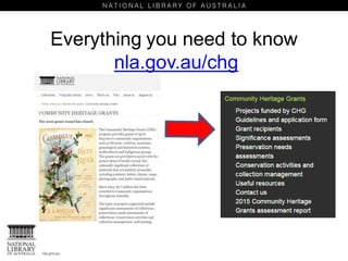 Everything you need to know
nla.gov.au/chg
 