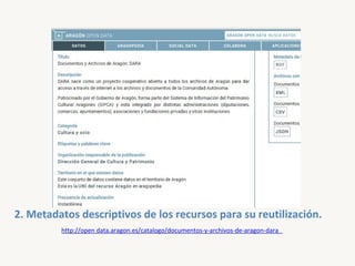 Datos abiertos, reutilización de la información y datos enlazados. Archivos y Patrimonio Documental Slide 35