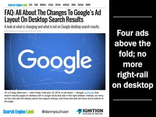 Four ads
above the
fold; no
more
right-rail
on desktop
 