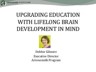 Strengthening Learning Capacities®
UPGRADING EDUCATION
WITH LIFELONG BRAIN
DEVELOPMENT IN MIND
Debbie Gilmore
Executive Di...