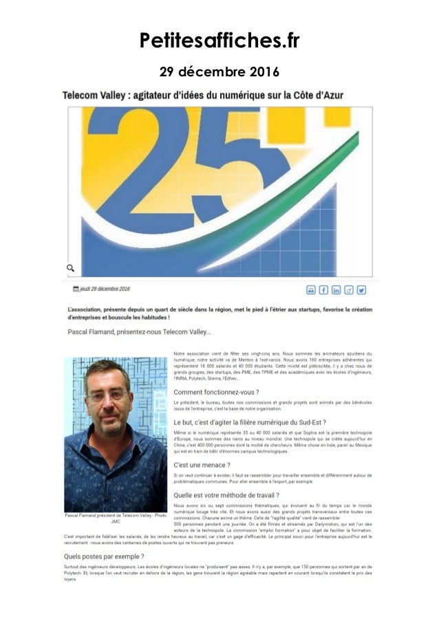 Revue de presse  Décembre 2016