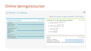 Online	læringsressurser
 