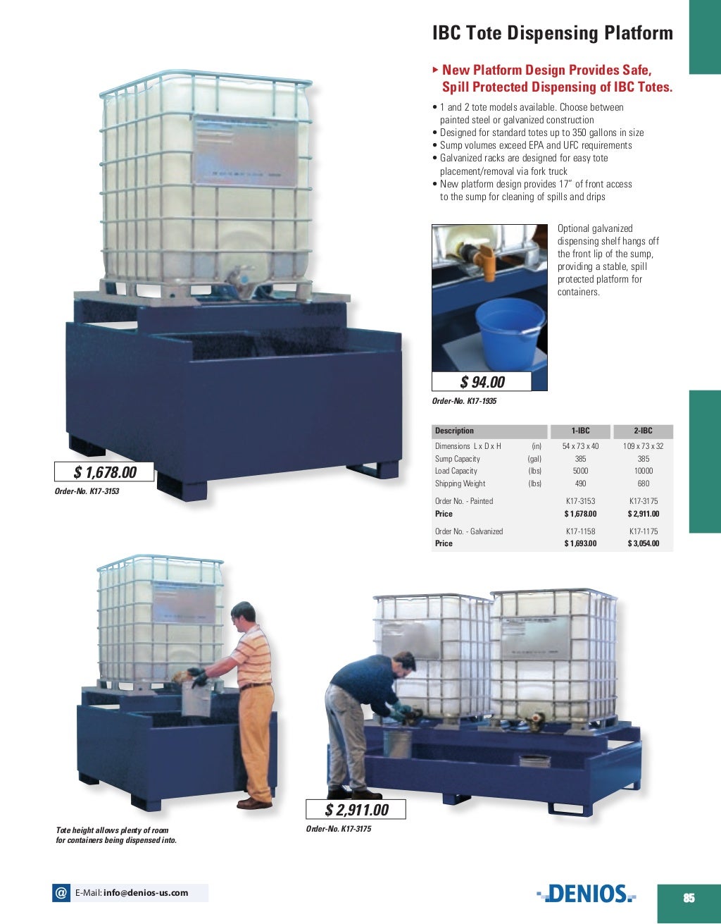 IBC Tote Containment Sumps