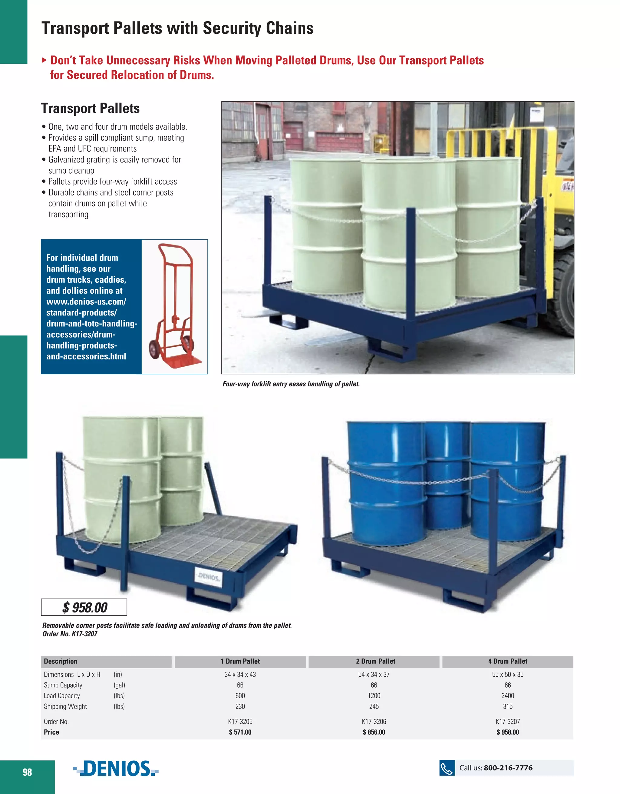 Transport Pallets with Security Chains DENIOS US PDF