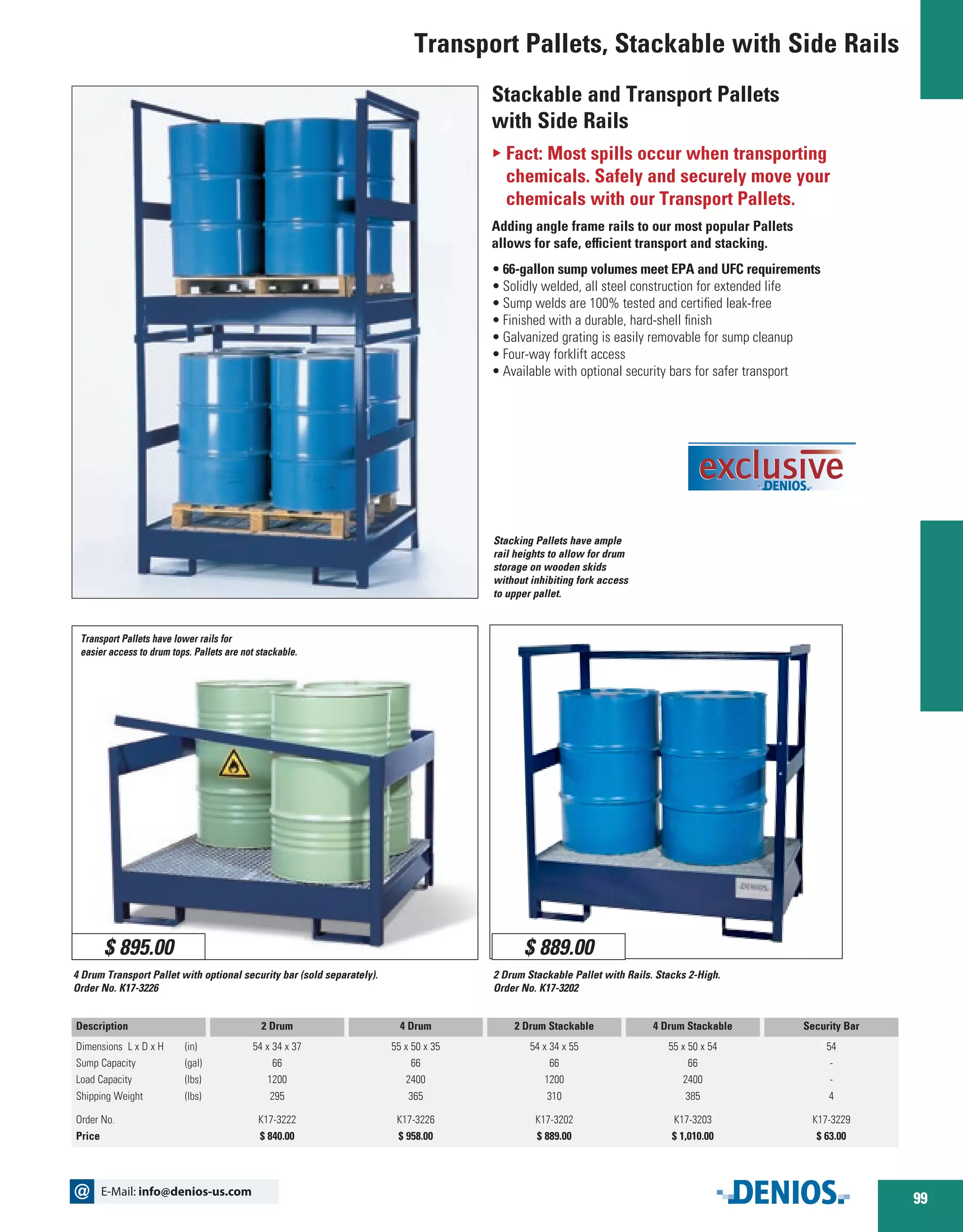 Transport Pallets with Security Chains DENIOS US PDF