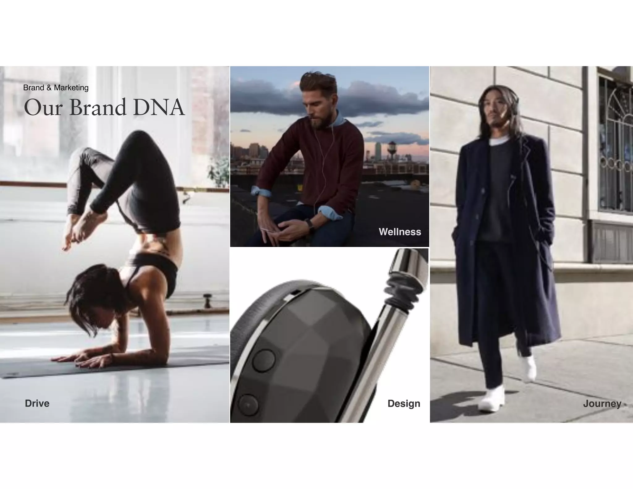 JourneyDesign
Wellness
Drive
Brand & Marketing
Our Brand DNA
 