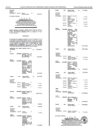433.122 GACETA OFICIAL DE LA REPÚBLICA BOLIVARIANA DE VENEZUELA		 Viernes30dediciembrede2016
 