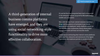 A third-generation of internal
business comms platforms  
have emerged, and they are
using social networking-style
functio...
