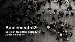 Suplemento 2:
Edelman Trust Barometer 2016
Dados adicionais
 