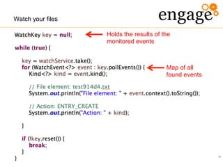 36
Watch your files
Holds the results of the
monitored events
Map of all
found events
 