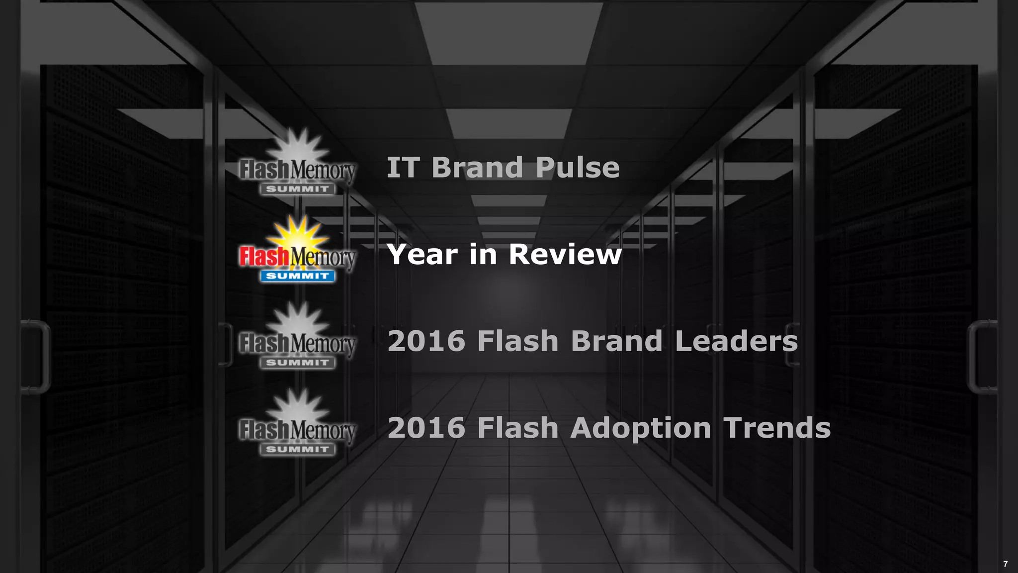 7
2016 Flash Adoption Trends
2016 Flash Brand Leaders
IT Brand Pulse
Year in Review
 