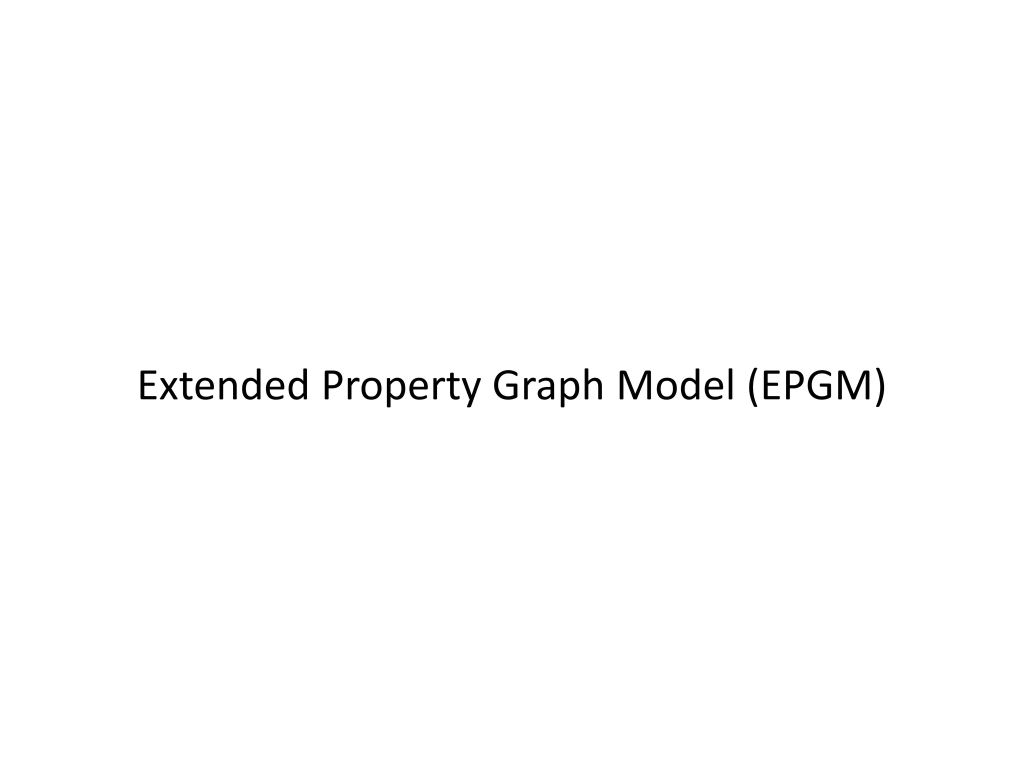 Extended Property Graph Model (EPGM) 