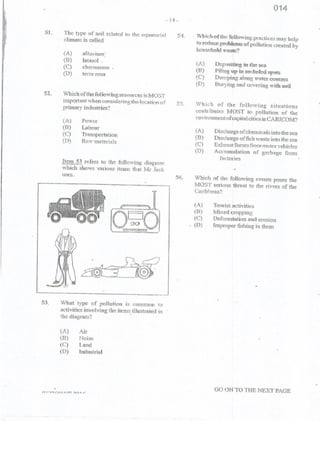 2016 CSEC GEOGRAPHY multiple choice past paper