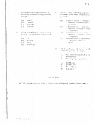 2016 CSEC GEOGRAPHY multiple choice past paper