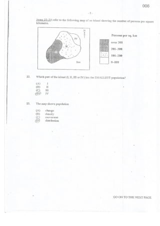 2016 CSEC GEOGRAPHY multiple choice past paper