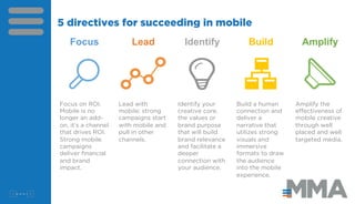 40
5 directives for succeeding in mobile
AmplifyIdentify BuildFocus Lead
Identify your
creative core,
the values or
brand ...